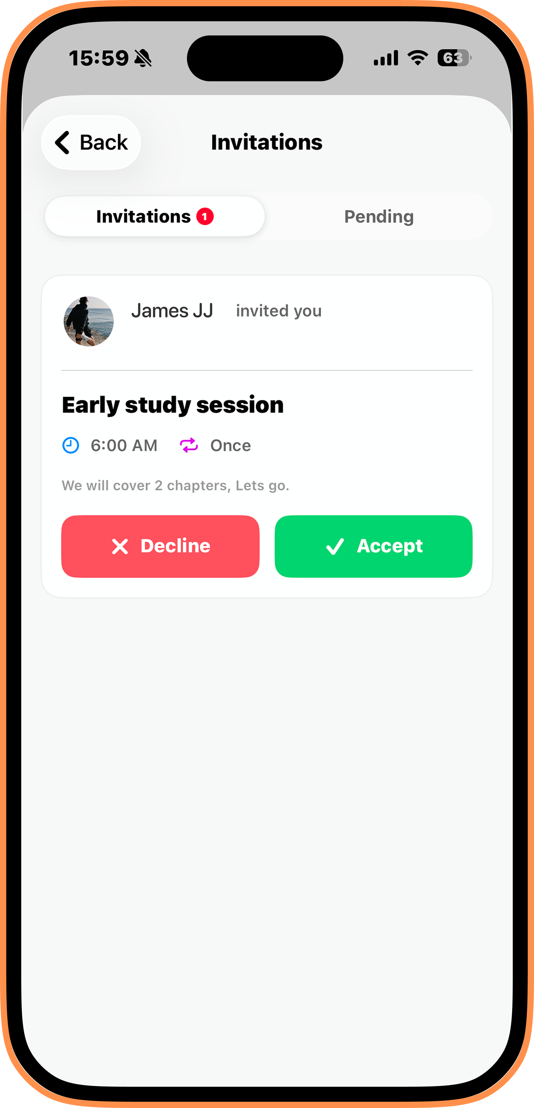 Accept alarm invite